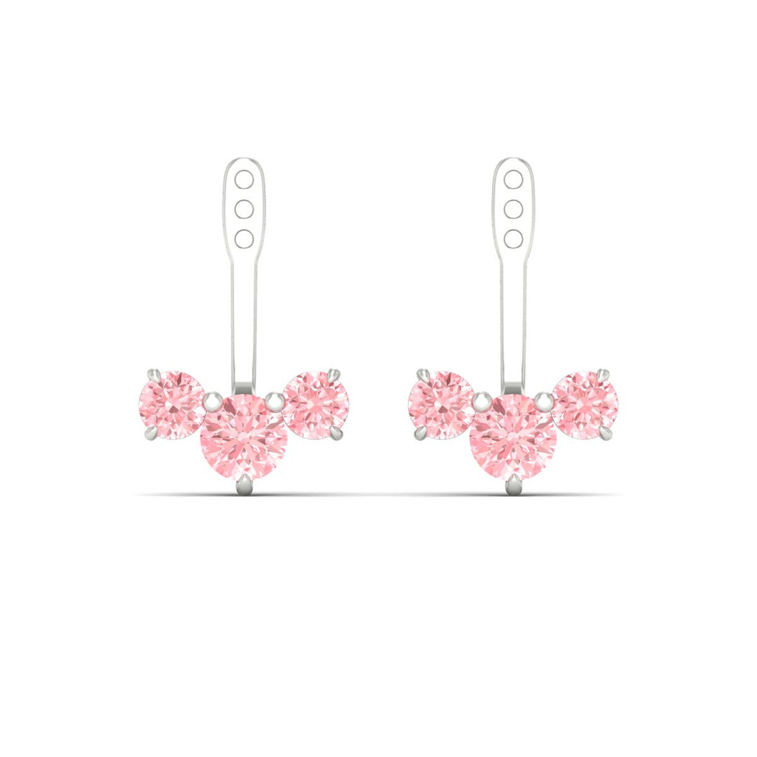 Lab Fancy Colored Round Diamond Tree Earring Jackets