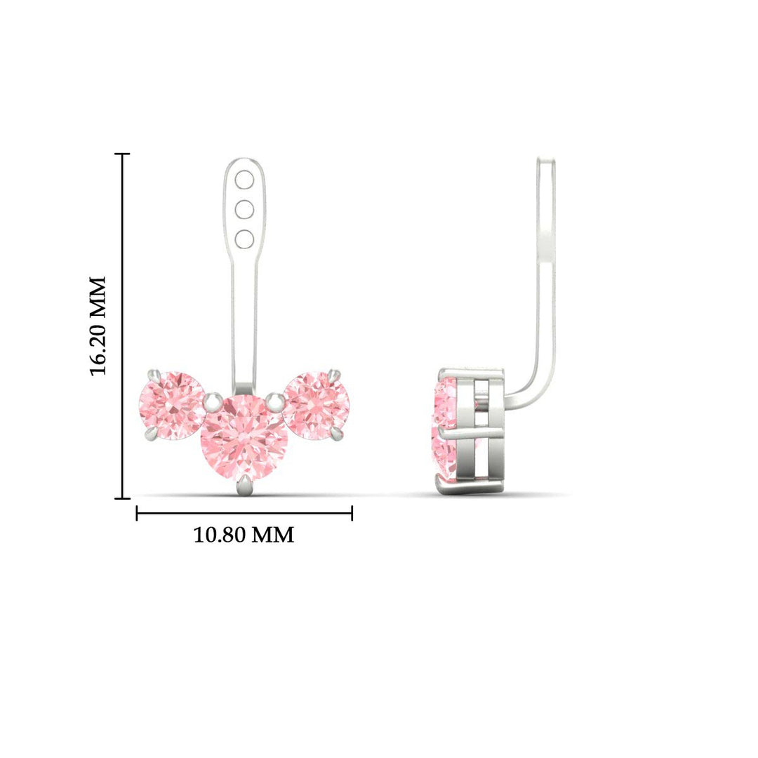 Lab Fancy Colored Round Diamond Tree Earring Jackets