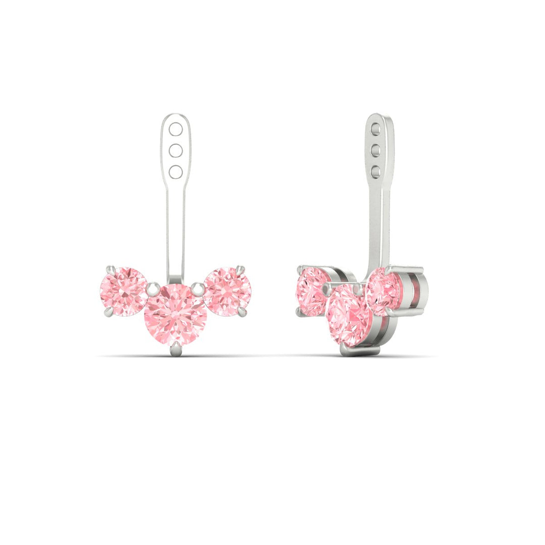 Lab Fancy Colored Round Diamond Tree Earring Jackets