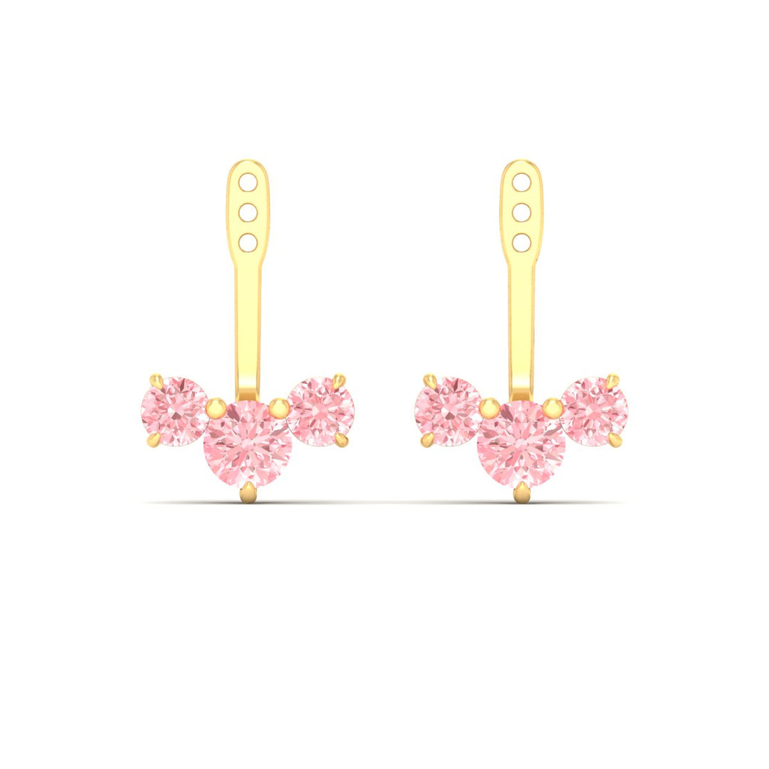 Lab Fancy Colored Round Diamond Tree Earring Jackets