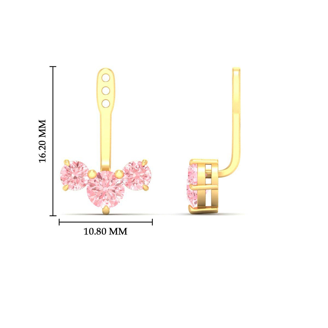 Lab Fancy Colored Round Diamond Tree Earring Jackets