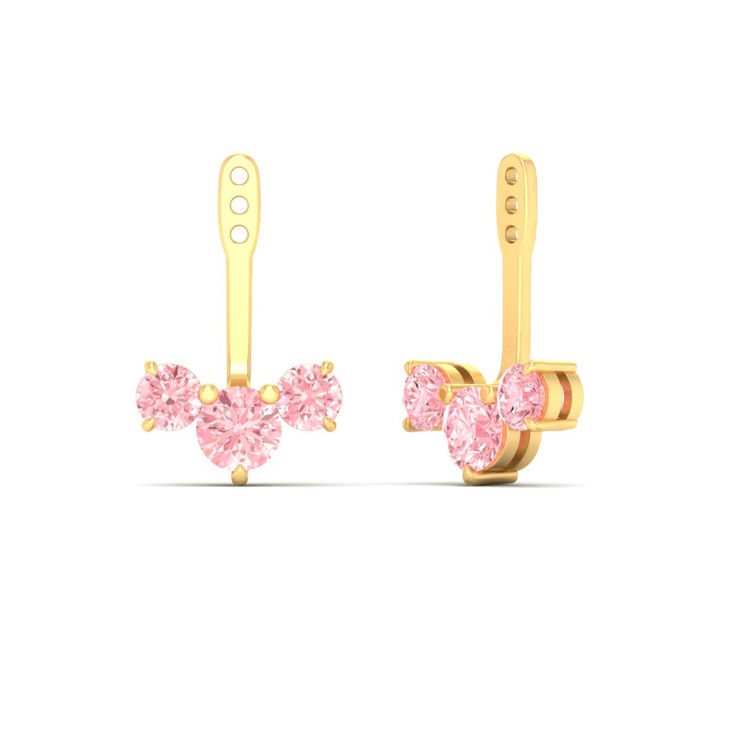 Lab Fancy Colored Round Diamond Tree Earring Jackets