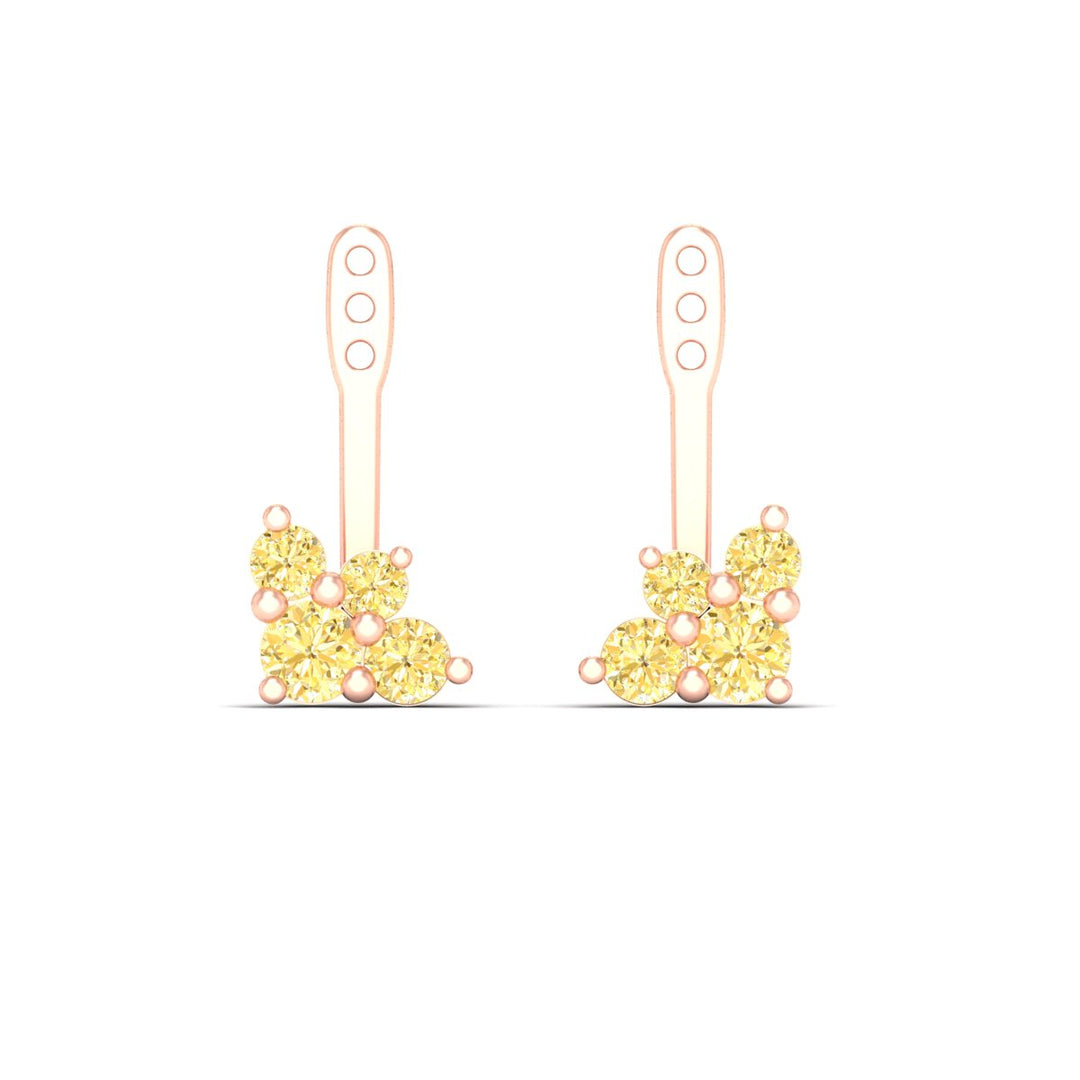 Fancy Color Round Diamond Cluster Earring Jackets for Studs