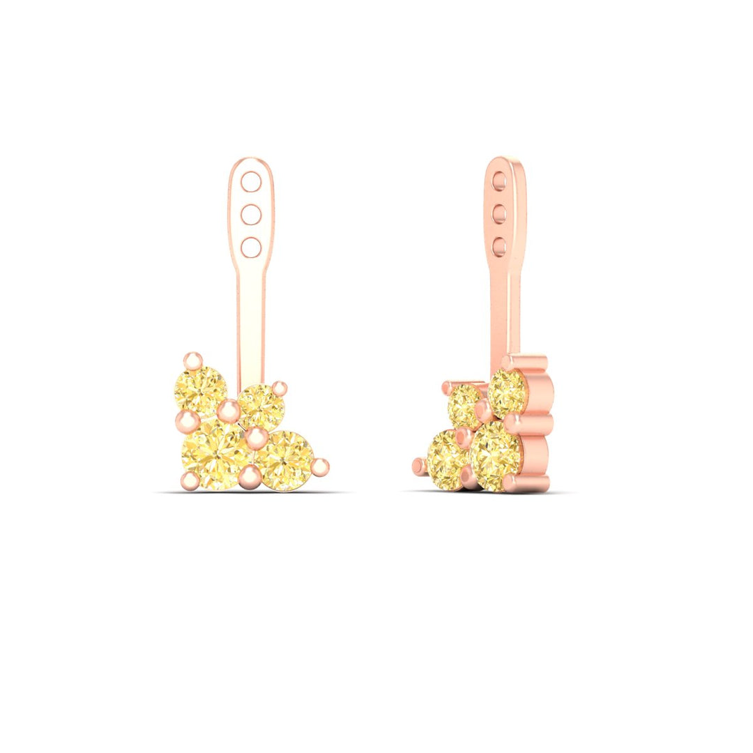 Fancy Color Round Diamond Cluster Earring Jackets for Studs