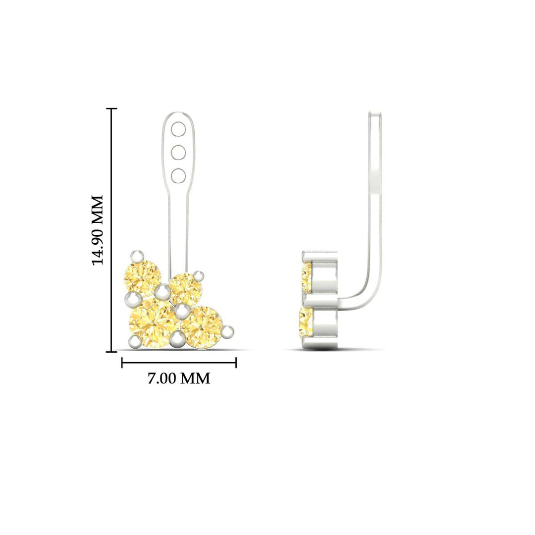 Fancy Color Round Diamond Cluster Earring Jackets for Studs