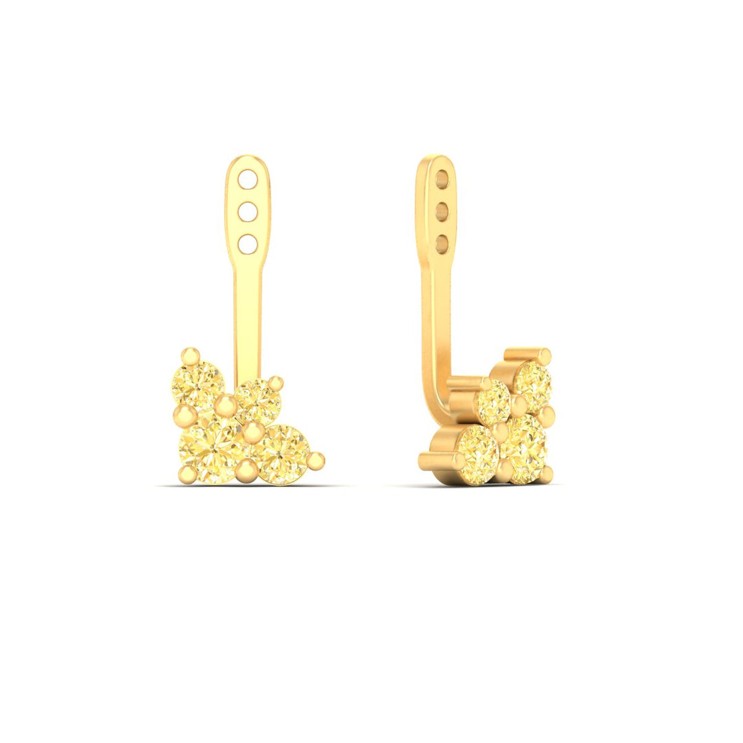 Fancy Color Round Diamond Cluster Earring Jackets for Studs