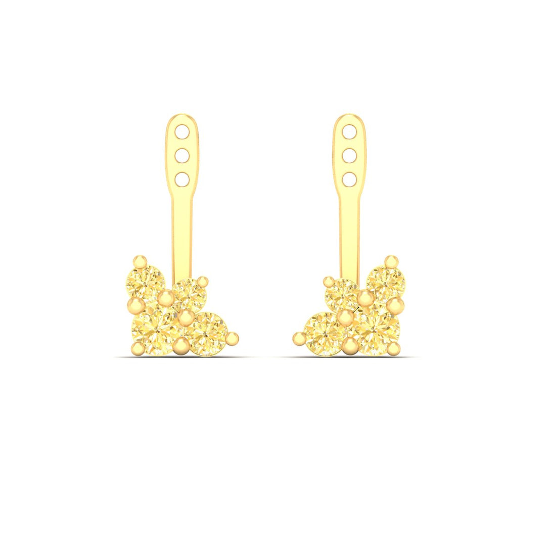 Fancy Color Round Diamond Cluster Earring Jackets for Studs