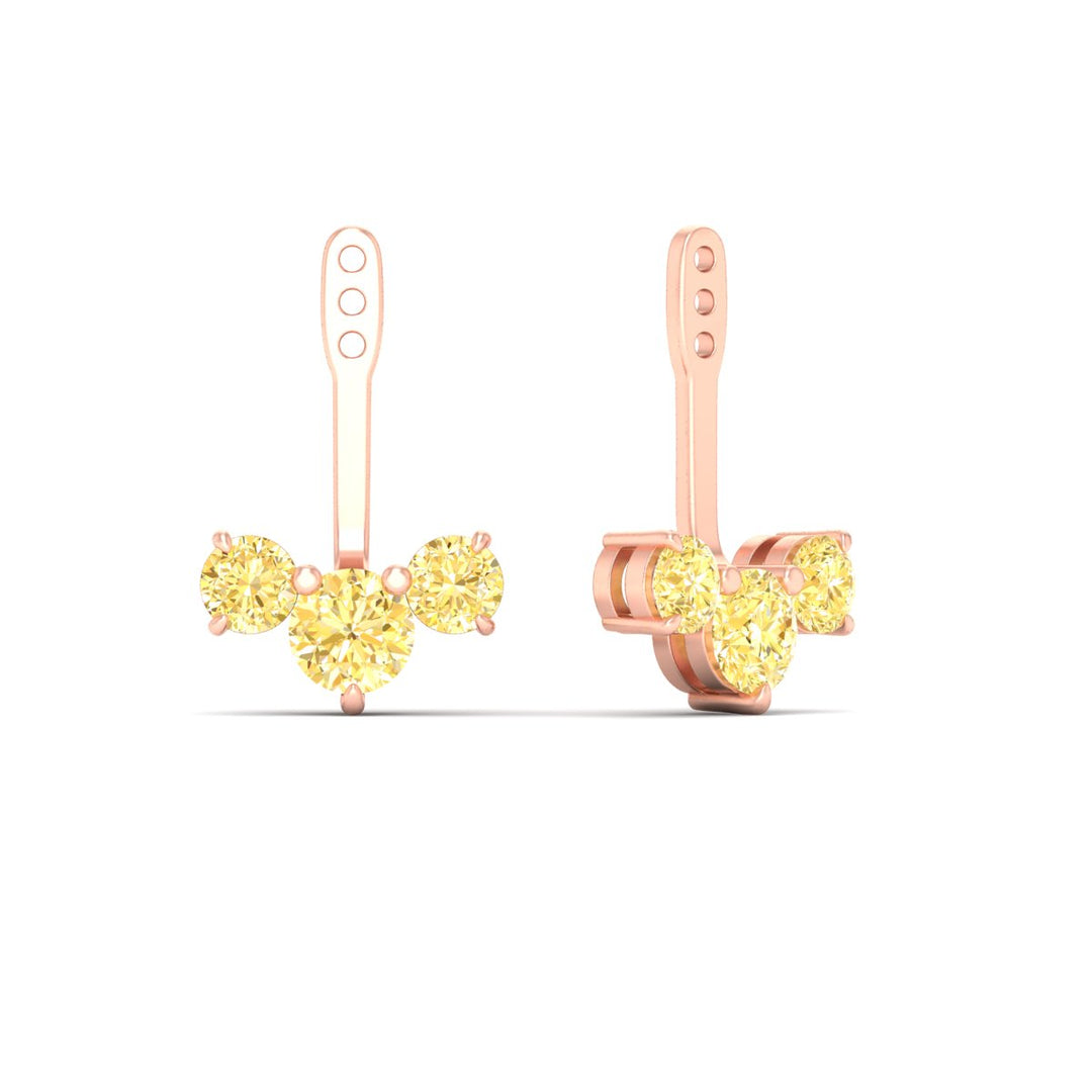 Lab Fancy Colored Round Diamond Tree Earring Jackets