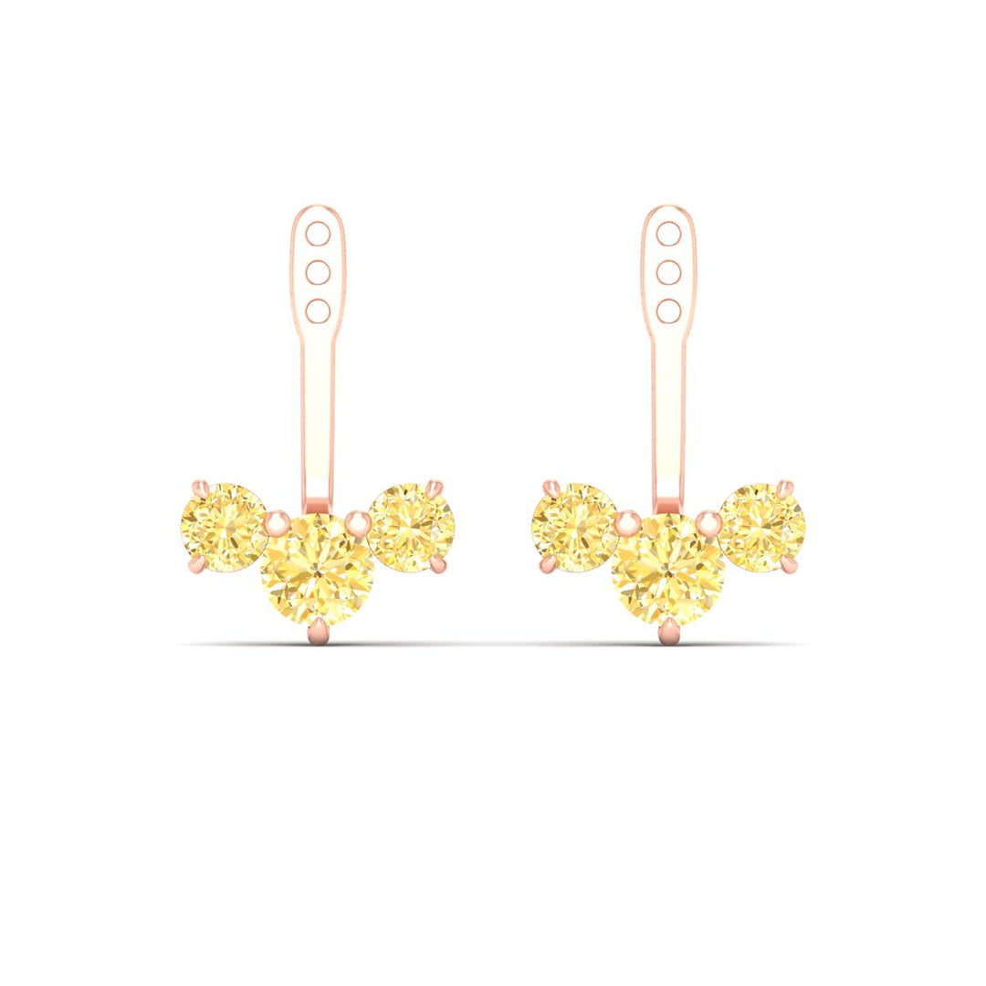 Lab Fancy Colored Round Diamond Tree Earring Jackets