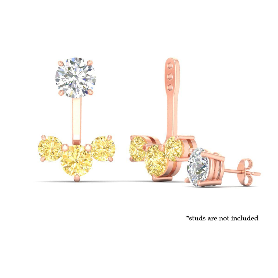 Lab Fancy Colored Round Diamond Tree Earring Jackets