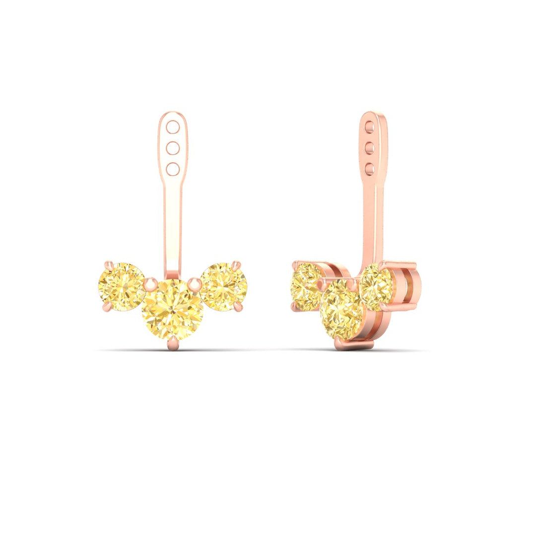 Lab Fancy Colored Round Diamond Tree Earring Jackets