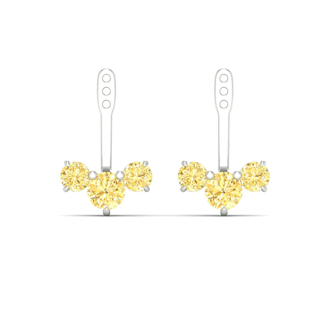 Lab Fancy Colored Round Diamond Tree Earring Jackets