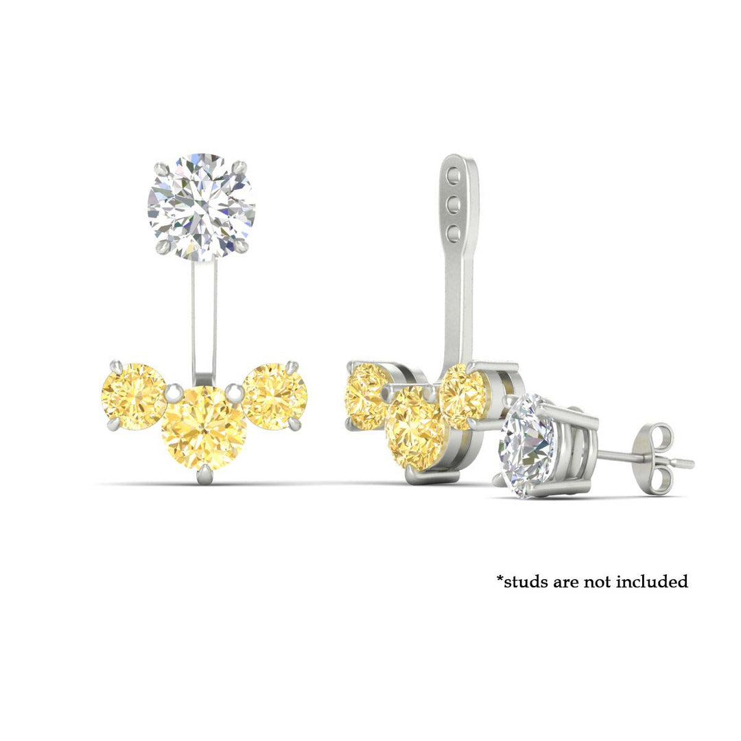 Lab Fancy Colored Round Diamond Tree Earring Jackets