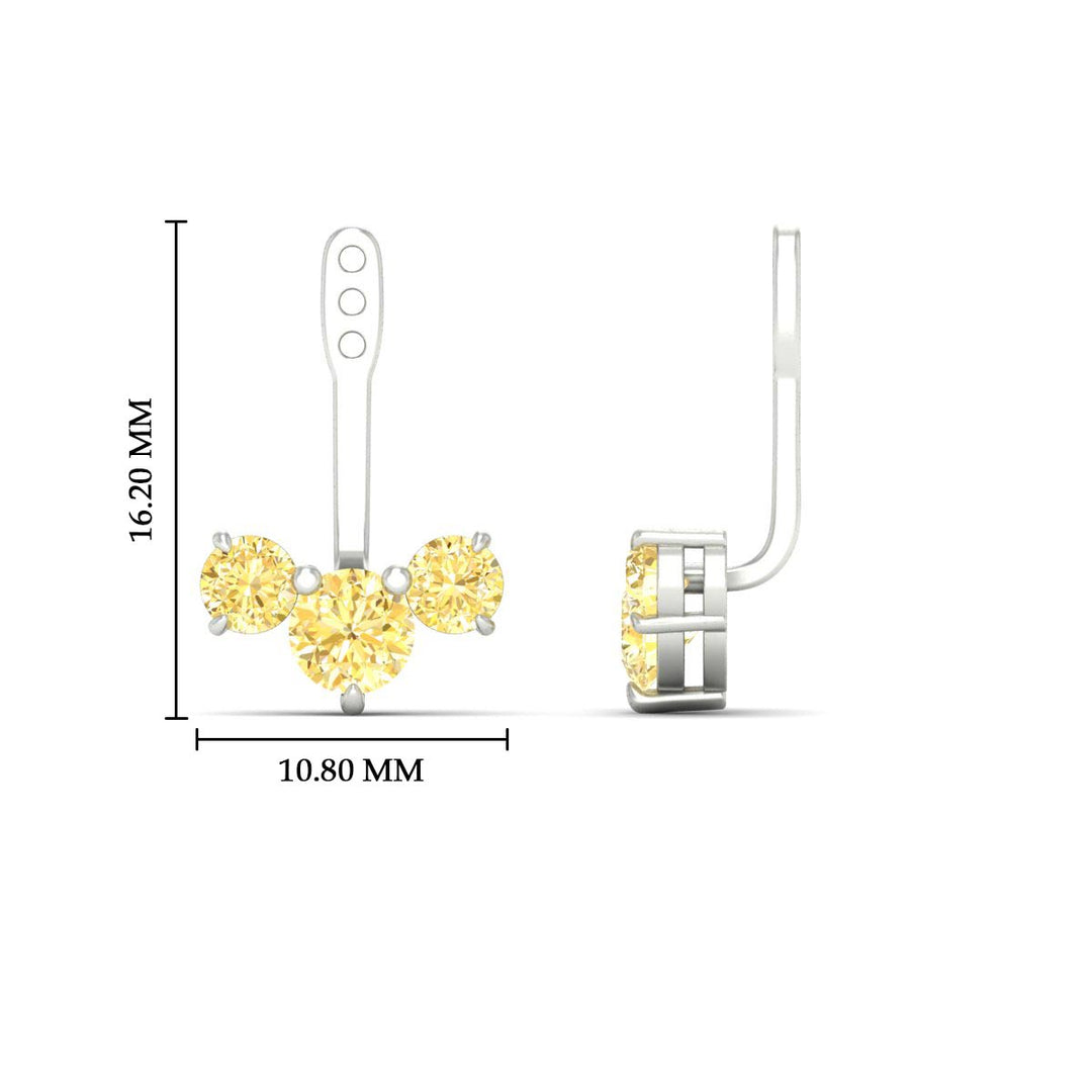 Lab Fancy Colored Round Diamond Tree Earring Jackets