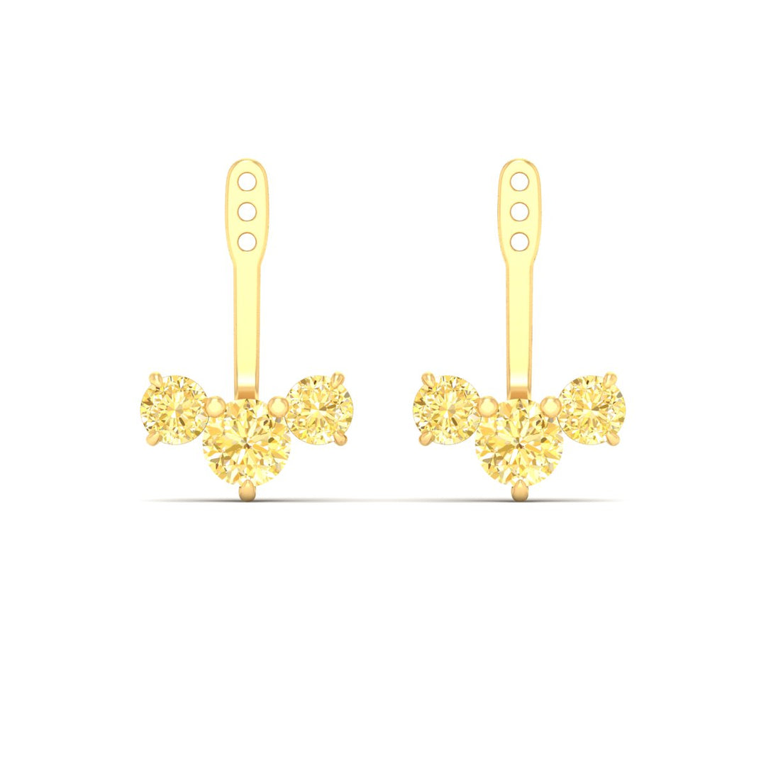 Lab Fancy Colored Round Diamond Tree Earring Jackets