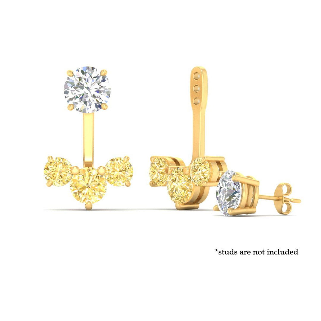 Lab Fancy Colored Round Diamond Tree Earring Jackets