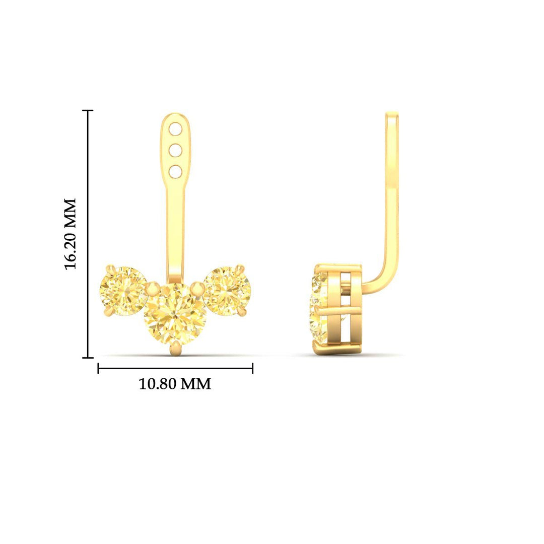 Lab Fancy Colored Round Diamond Tree Earring Jackets