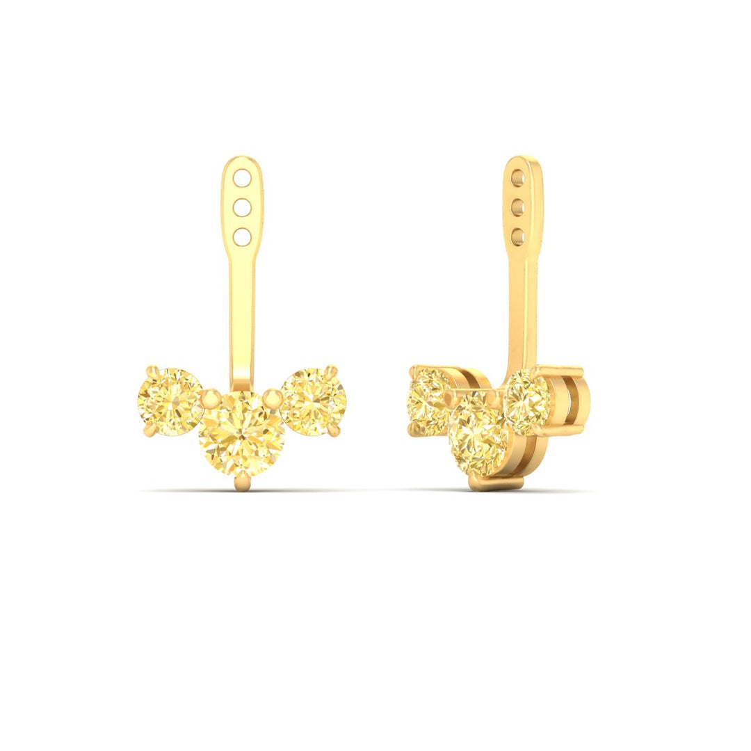 Lab Fancy Colored Round Diamond Tree Earring Jackets