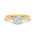 Load image into Gallery viewer, Colored Fancy Lab Scalloped Tulip Round Cut Diamond Ring