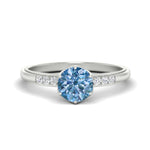 Load image into Gallery viewer, Colored Fancy Lab Scalloped Tulip Round Cut Diamond Ring