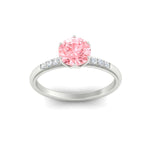 Load image into Gallery viewer, Colored Fancy Lab Scalloped Tulip Round Cut Diamond Ring