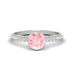Load image into Gallery viewer, Colored Fancy Lab Scalloped Tulip Round Cut Diamond Ring