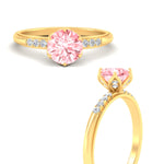Load image into Gallery viewer, Colored Fancy Lab Scalloped Tulip Round Cut Diamond Ring