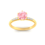 Load image into Gallery viewer, Colored Fancy Lab Scalloped Tulip Round Cut Diamond Ring