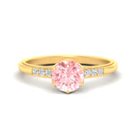 Load image into Gallery viewer, Colored Fancy Lab Scalloped Tulip Round Cut Diamond Ring