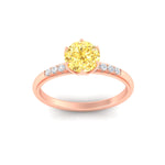 Load image into Gallery viewer, Colored Fancy Lab Scalloped Tulip Round Cut Diamond Ring