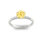 Load image into Gallery viewer, Colored Fancy Lab Scalloped Tulip Round Cut Diamond Ring