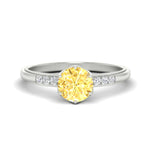 Load image into Gallery viewer, Colored Fancy Lab Scalloped Tulip Round Cut Diamond Ring