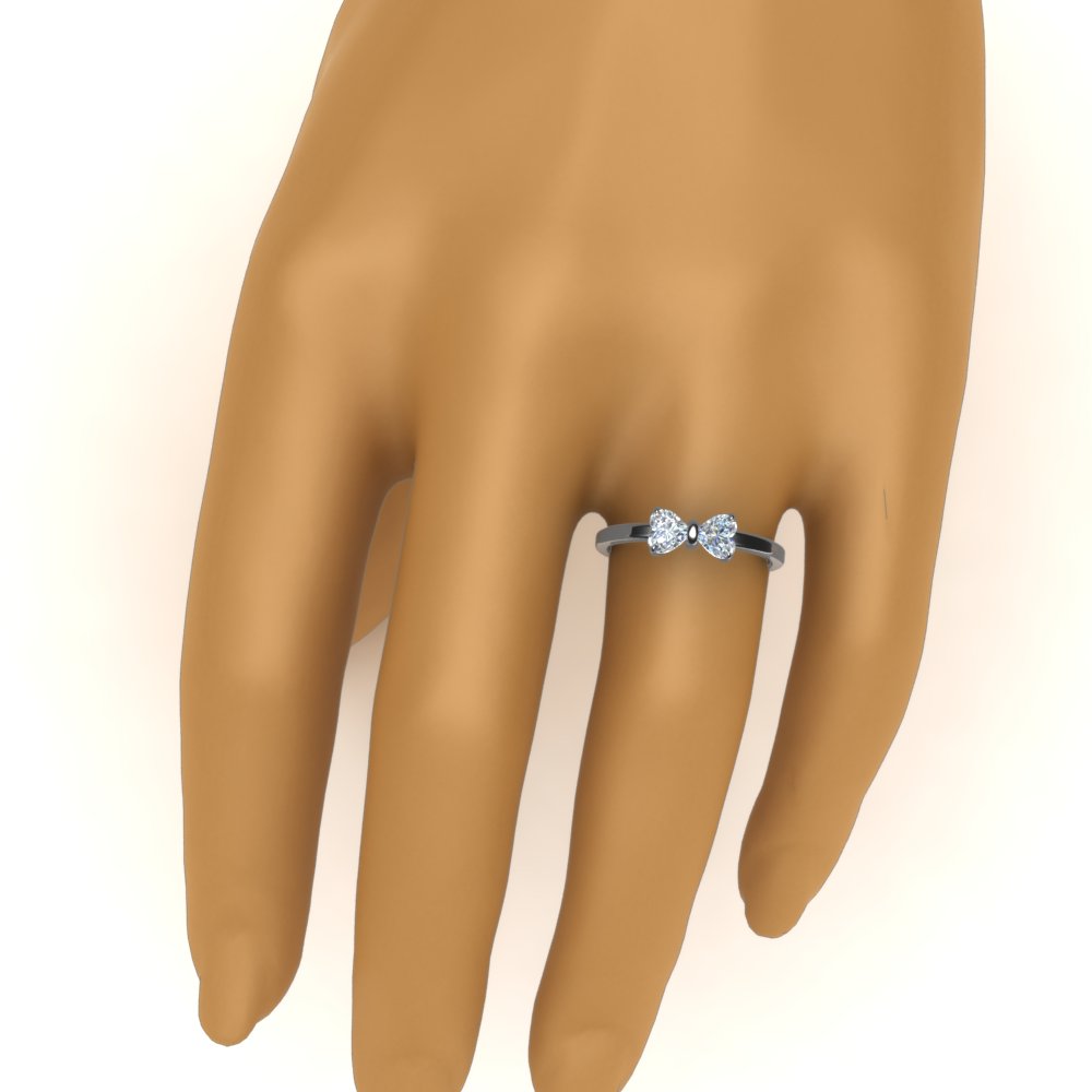 Simple 2 Heart Lab Diamond Promise Ring