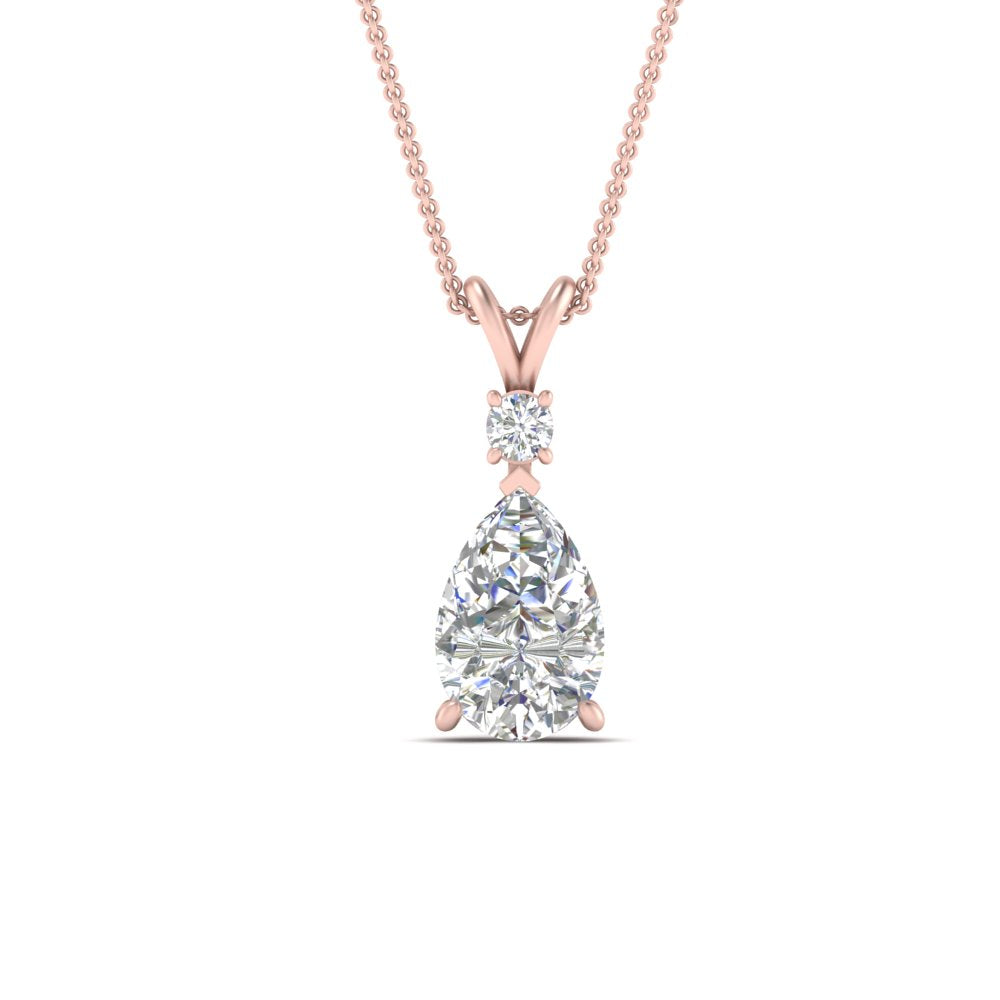1.25 Ctw Lab Diamond Simple Drop Pendant 14K Gold