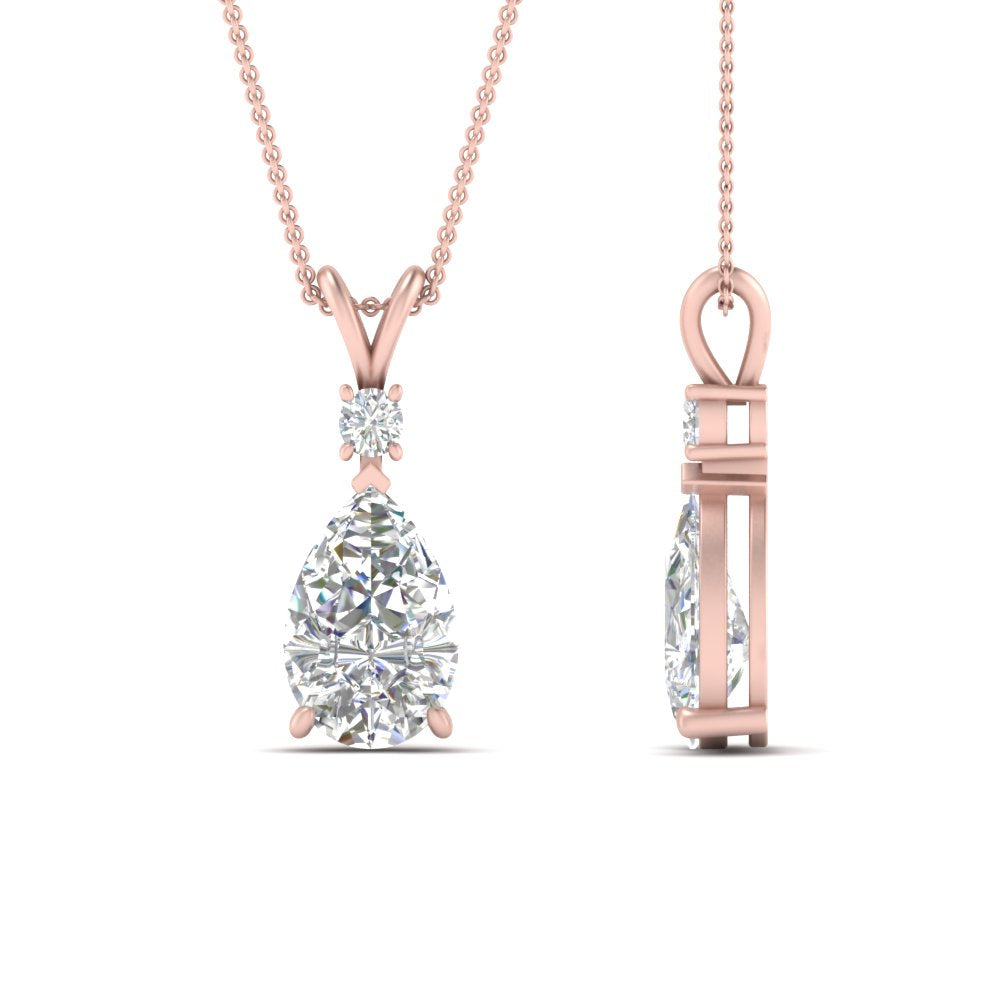 1.25 Ctw Lab Diamond Simple Drop Pendant 14K Gold