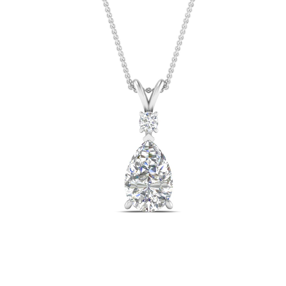 1.25 Ctw Lab Diamond Simple Drop Pendant 14K Gold