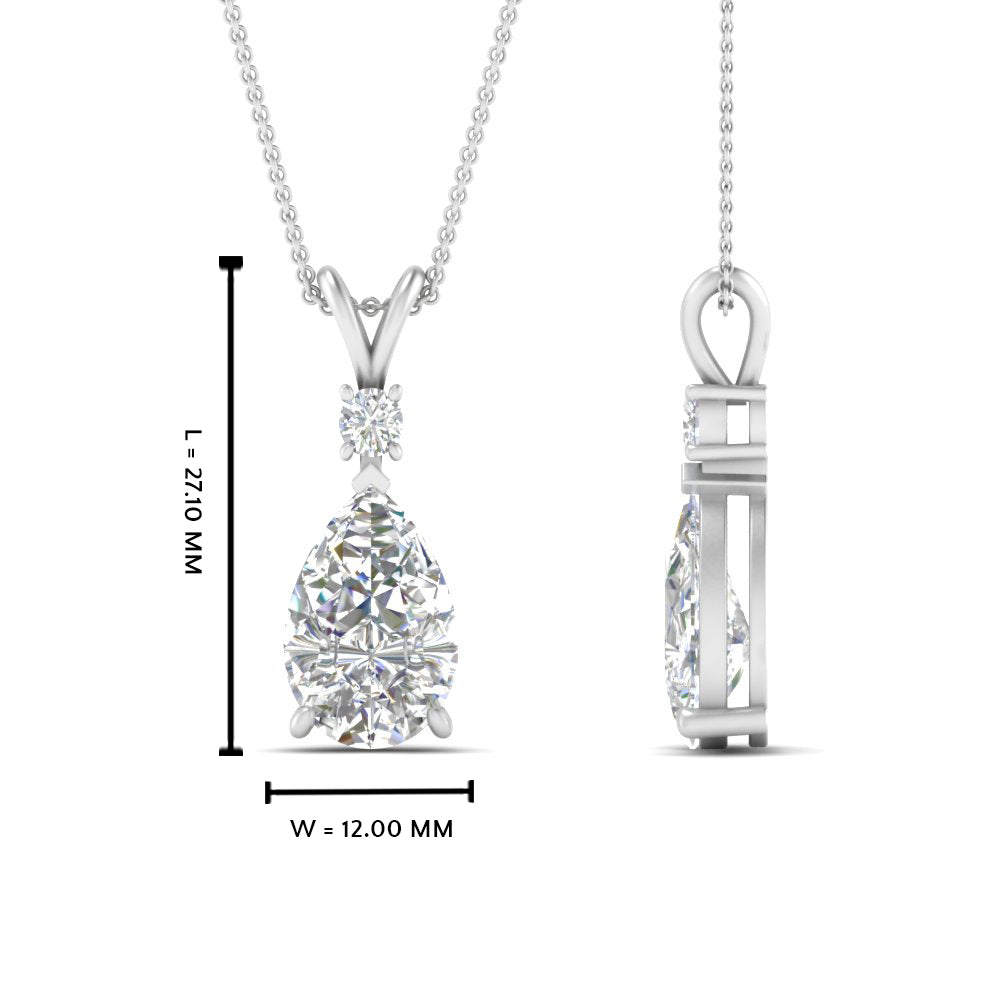 1.25 Ctw Lab Diamond Simple Drop Pendant 14K Gold