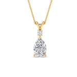 Load image into Gallery viewer, 1.25 Ctw Lab Simple Pear And Round Diamond Pendant For Women 14K Gold
