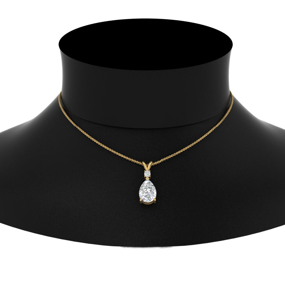 1.25 Ctw Lab Diamond Simple Drop Pendant 14K Gold