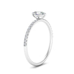 Load image into Gallery viewer, 0.90 Ct. Petite Half Coverage Pear Lab Diamond Engagement Ring 14K Gold
