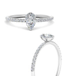 Load image into Gallery viewer, 0.90 Ct. Petite Half Coverage Pear Lab Diamond Engagement Ring 14K Gold
