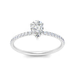 Load image into Gallery viewer, 0.90 Ct. Petite Half Coverage Pear Lab Diamond Engagement Ring 14K Gold
