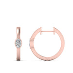 Load image into Gallery viewer, 0.50 Carat Lab Diamond Single Oval Bezel Huggie Earring For Women 14K Gold
