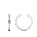 Load image into Gallery viewer, 0.50 Carat Lab Diamond Single Oval Bezel Huggie Earring For Women 14K Gold
