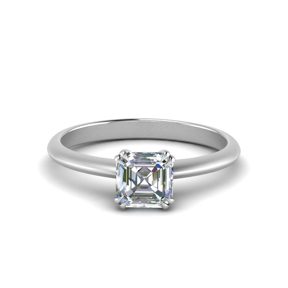 Knife Edge Solitaire Lab Diamond Ring 14K Gold