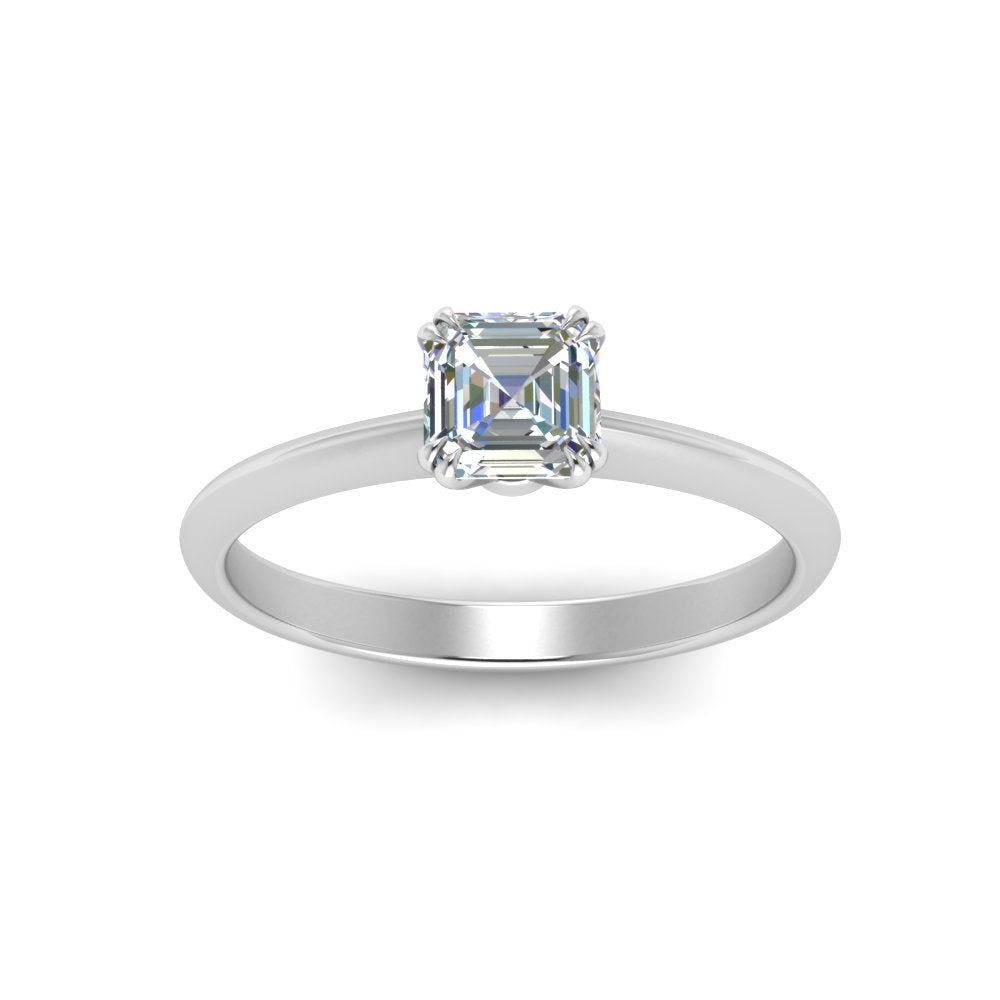 Knife Edge Solitaire Lab Diamond Ring 14K Gold