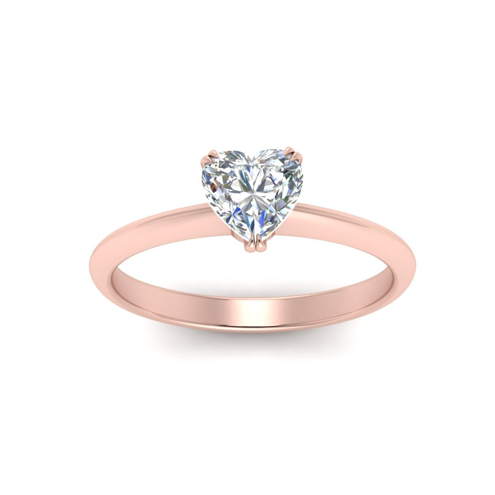 Knife Edge Solitaire Lab Diamond Ring 14K Gold