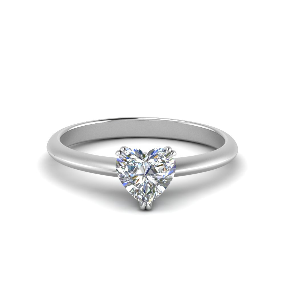 Knife Edge Solitaire Lab Diamond Ring 14K Gold