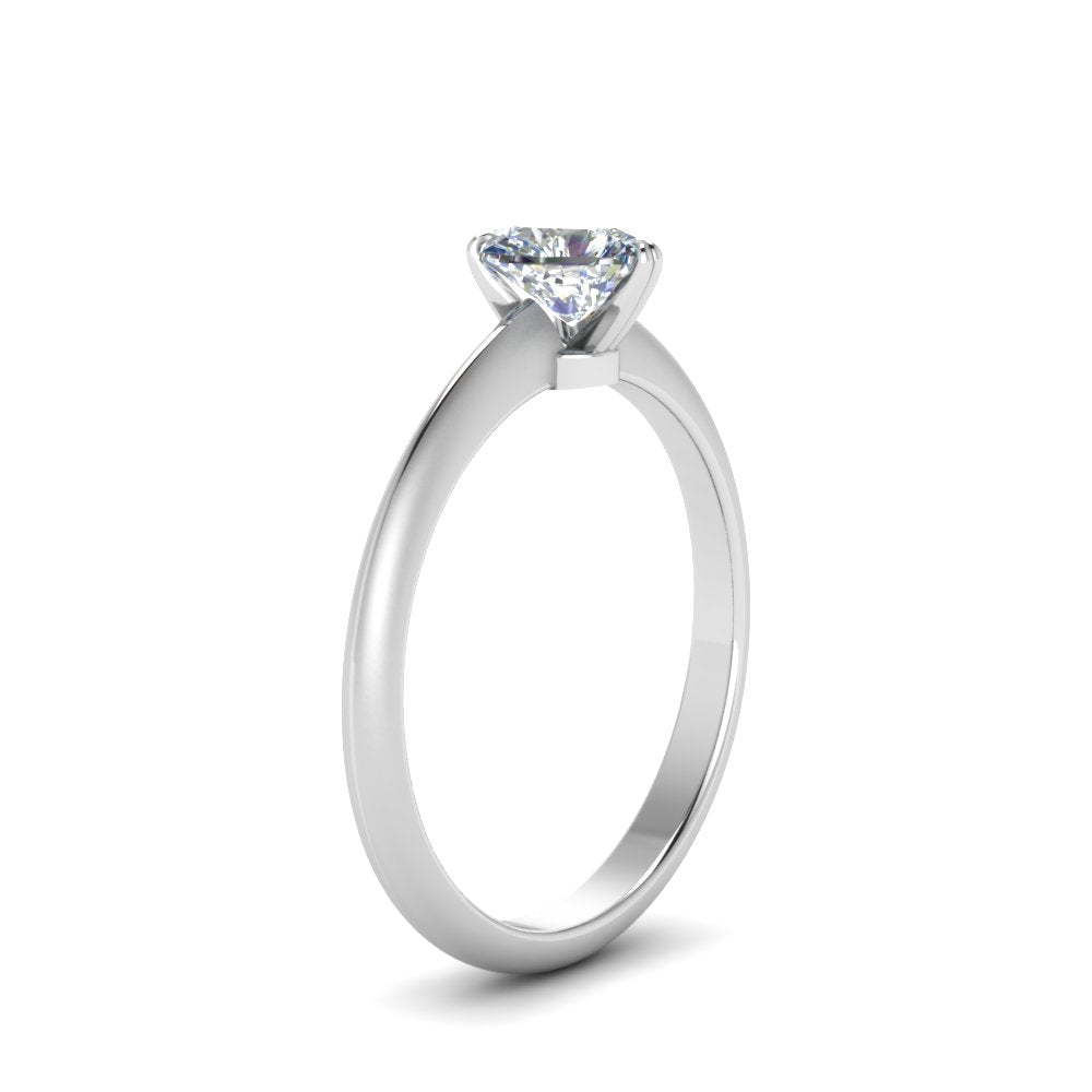 Knife Edge Solitaire Lab Diamond Ring 14K Gold