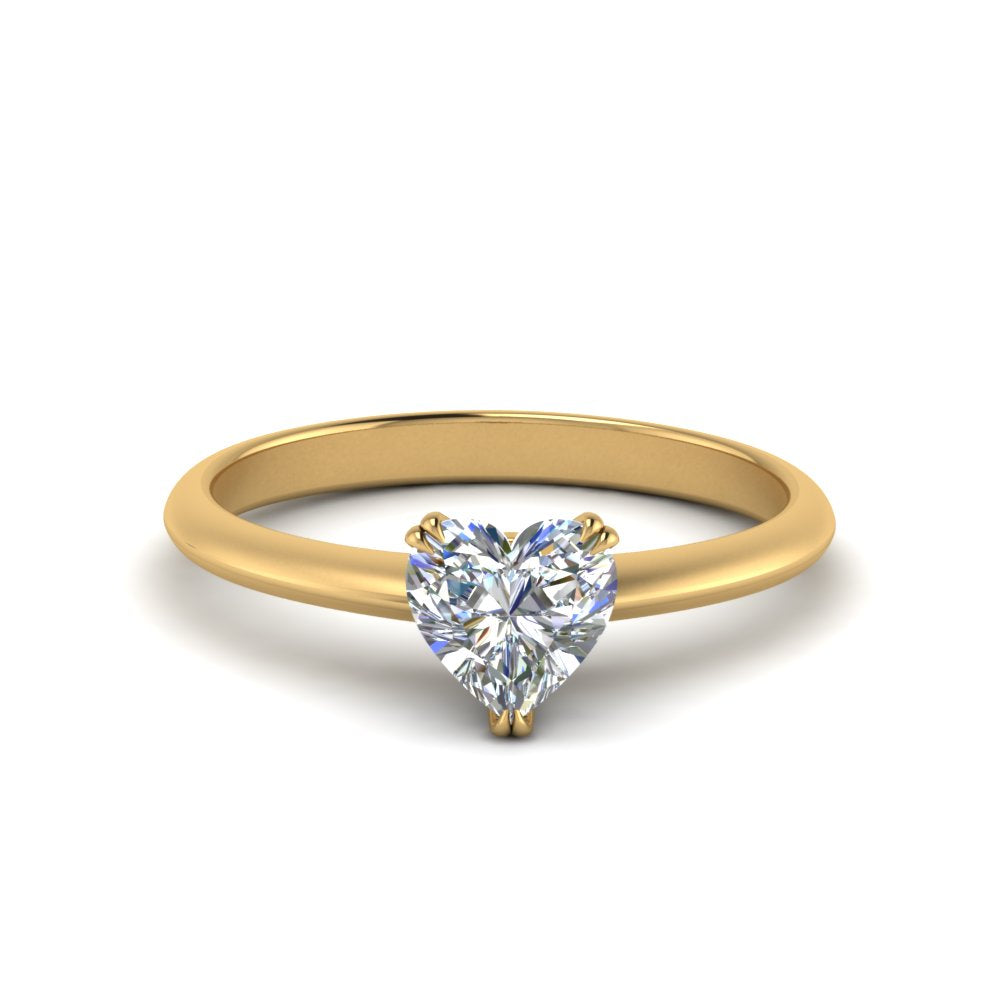 Knife Edge Solitaire Lab Diamond Ring 14K Gold